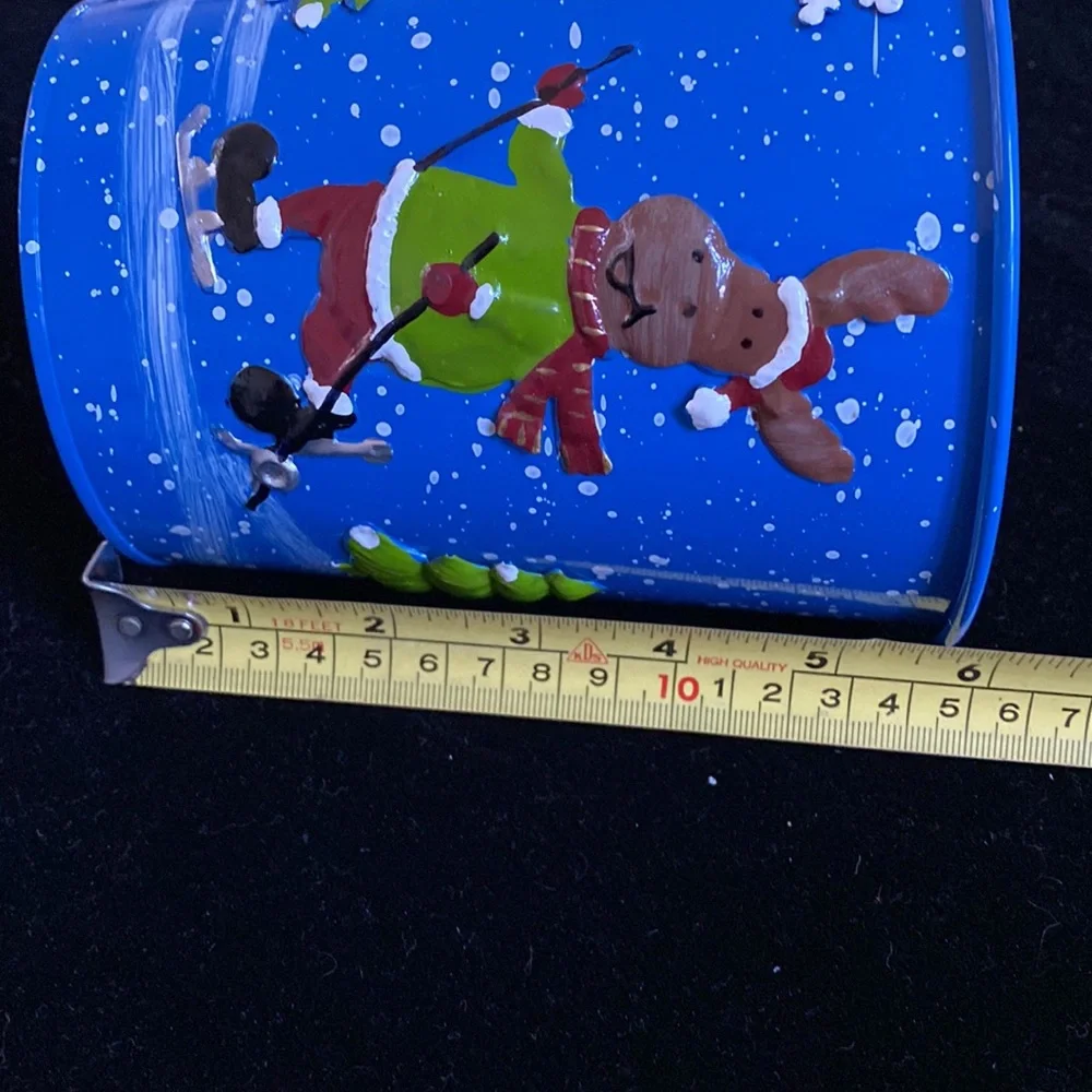 New Christmas moose metal bucket 5.5